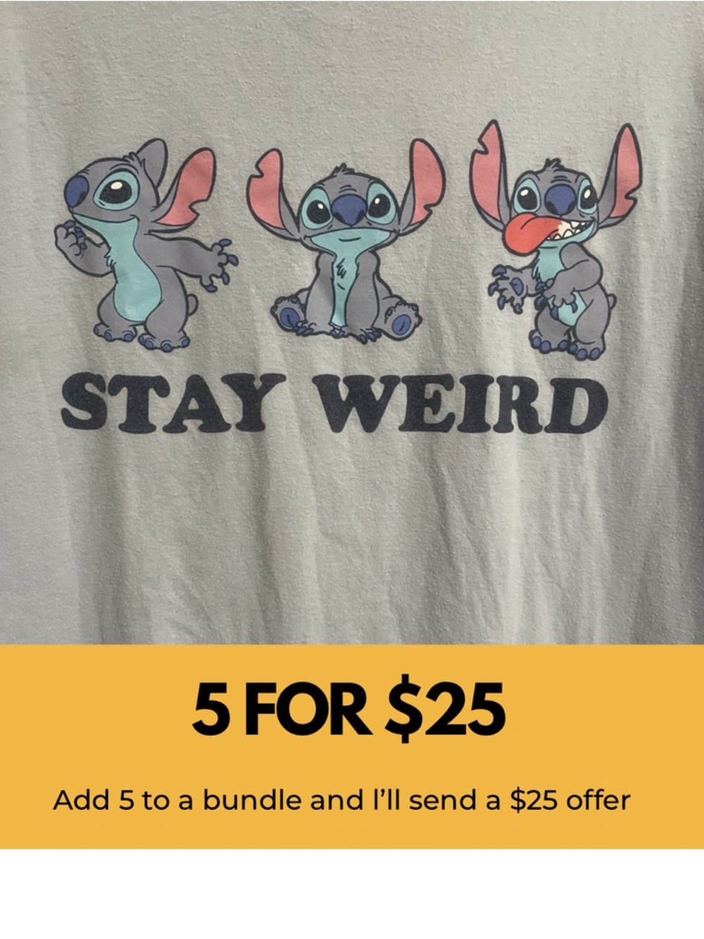 Stitch “ Stay Weird “ graphic T-shirt